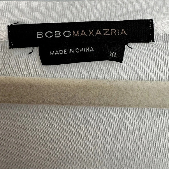 BCBGMAXAZRIA Black & White Lightweight Semi Sheer Long Sleeve Blouse Size XL - Picture 6 of 9